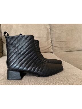 Napoleoni  Leather Ankle Boots Side Zip Block Heel EU 40